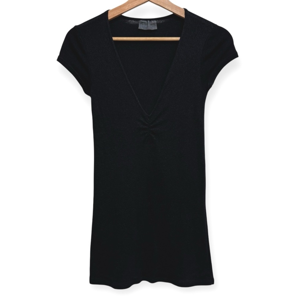 Vintage Michael Stars Y2K Long Deep V Knit Blouse Top